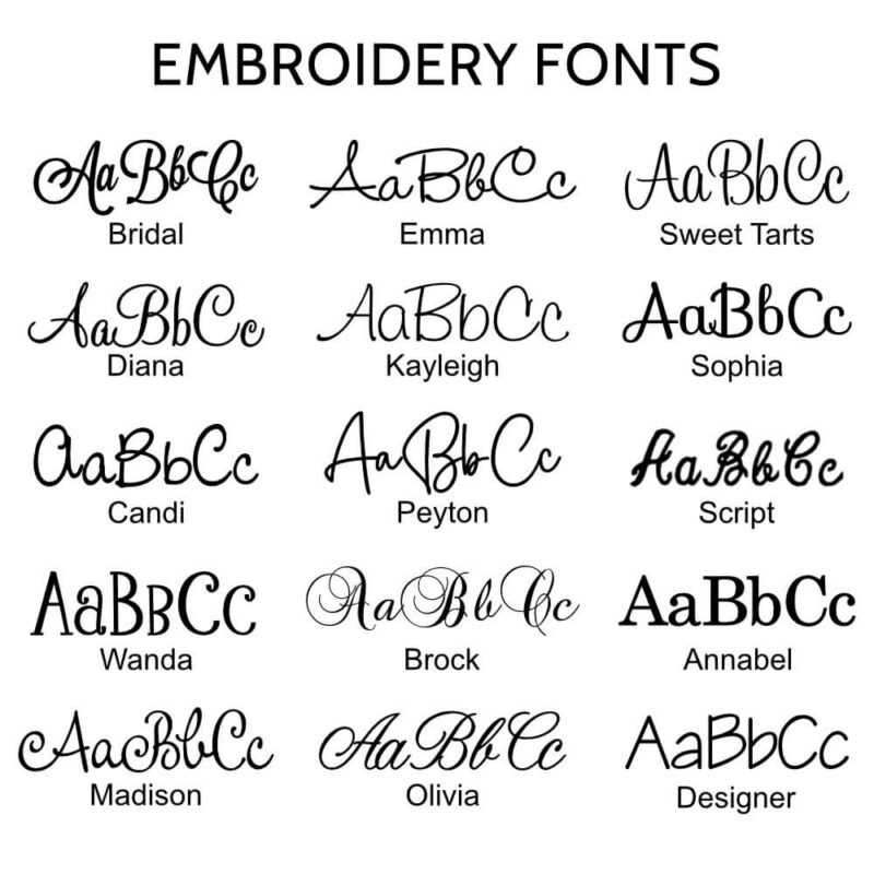 Embroidery Fonts