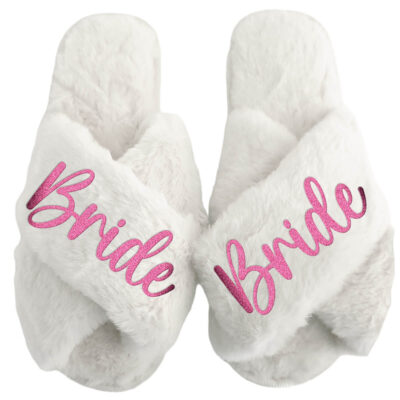 Fuzzy Bride Slippers