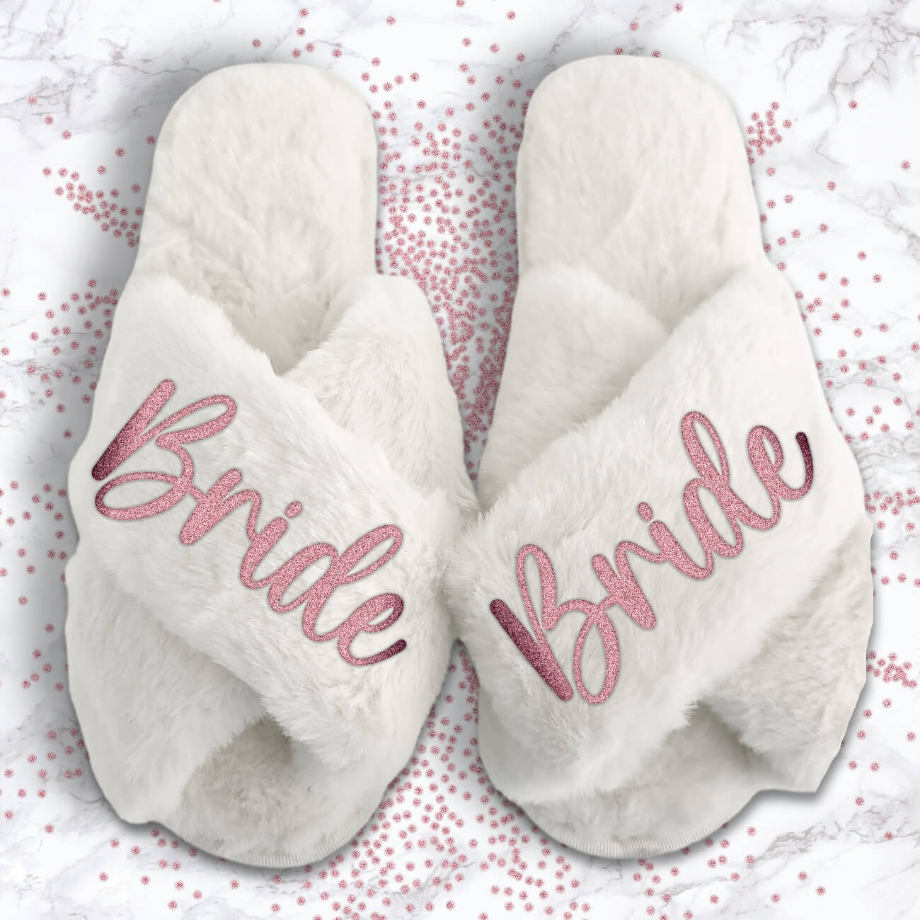 Fuzzy Bride Slippers