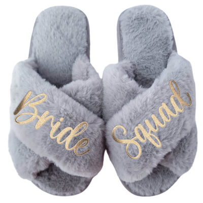 Bride Squad Fuzzy Slippers