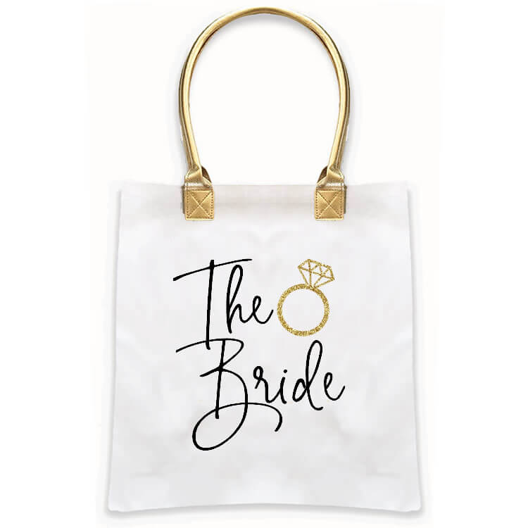 "The Bride" Gold Handle Tote Bag