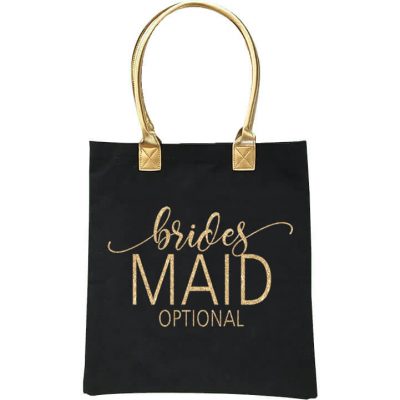 Gold Handle Bridal Party Tote Bag