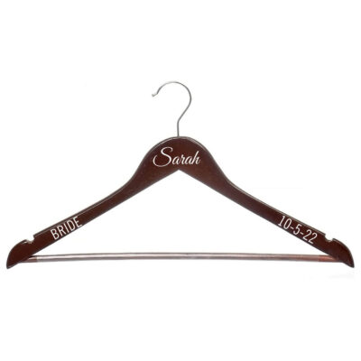 Wood Hanger with Name, Date & Title - Cherry