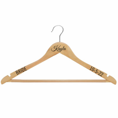 Wood Hanger with Name, Date & Title - Natural