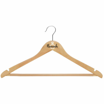 Wood Hanger with Name & Ring - Natural