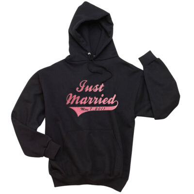 Just Married with Date Bride Hoodie