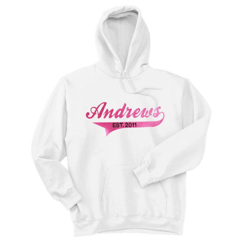 Personalized Bride Hoodie with Name and Wedding Year