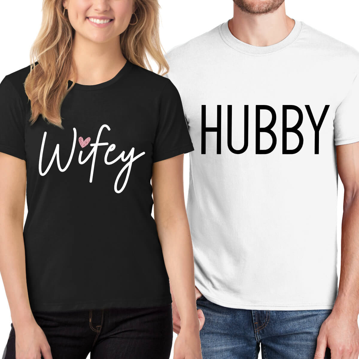 Hubby & Wifey T-Shirt Set - Personalized Brides