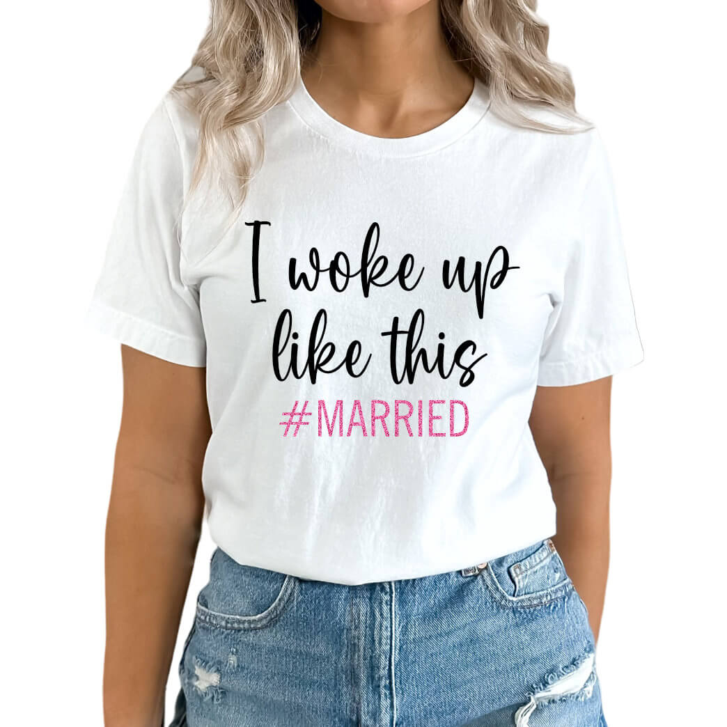 Monogram I Woke Up Like This #Married Tees Personalized name Tees Next Level T-Shirt For Her Family Name Gifts Mom