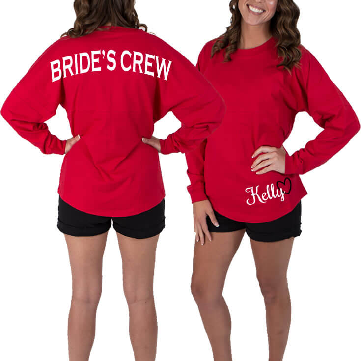 "Bride's Crew" Jersey Shirt with Optional Name