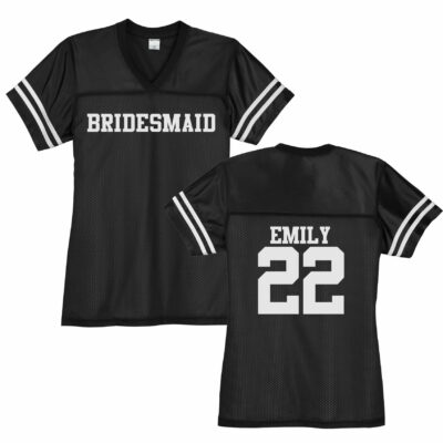 Bridesmaid V-Neck Football Jersey with Name & Number