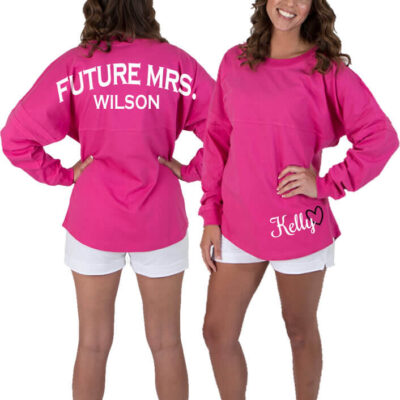 "Future Mrs." Bride Jersey Shirt with Optional Name