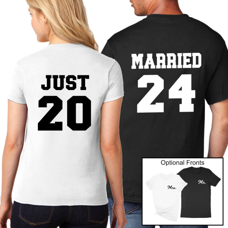Just Married Shirt Set with Year - Back
