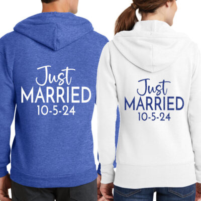 "Just Married" Full-Zip Hoodie Set