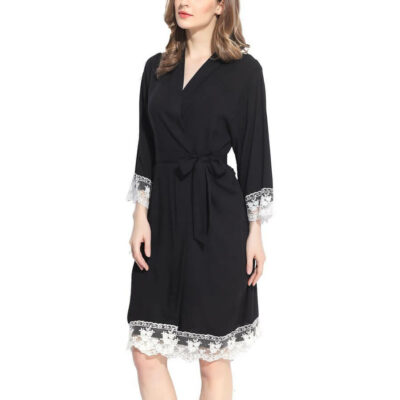 Lace Trim Robe - Blank