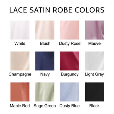 Lace Satin Robe Colors