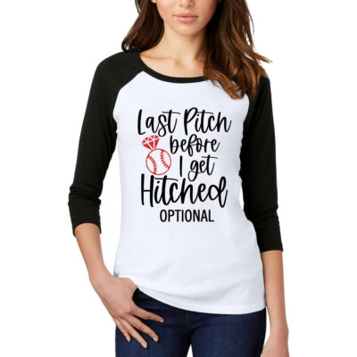 Last Pitch before I get Hitched Baseball Tee Shirt