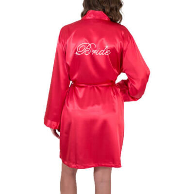 Rhinestone Satin Fancy Bride Robe