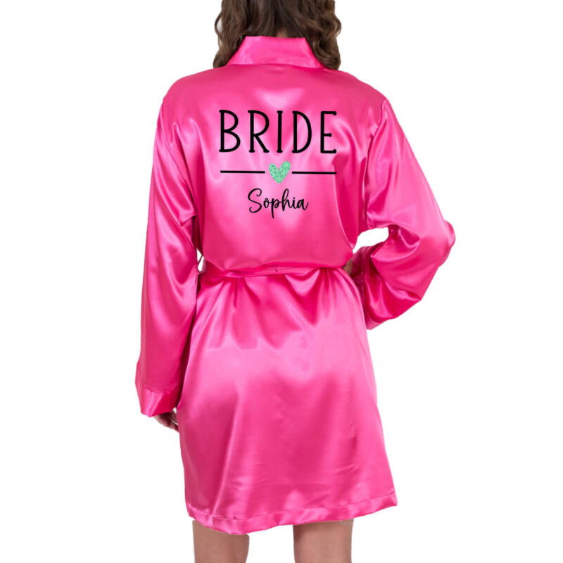 "Bride to be" Satin Robe with Hearts