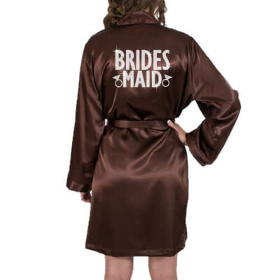 Rhinestone Satin Bridesmaid Robe - Block