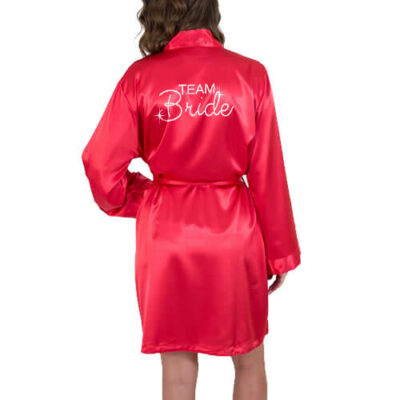 Rhinestone Satin Team Bride Robe