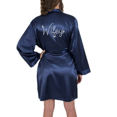 Rhinestone "Wifey" Satin Bride Robe