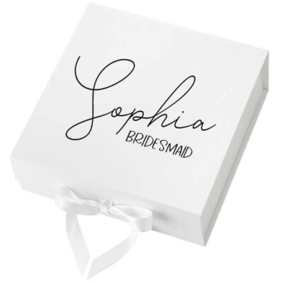 Magnetic Bridal Party Gift Box with Ribbon