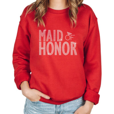 Rhinestone Wide Neck Maid/Matron of Honor Sweatshirt