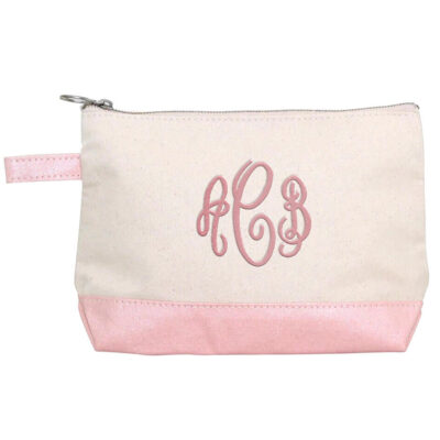 Monogrammed Canvas Makeup Bag