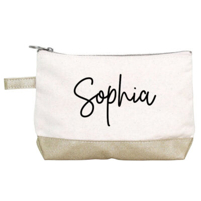 Canvas Makeup Bag with Name