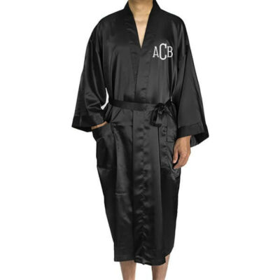 Monogrammed Men's Satin Robe