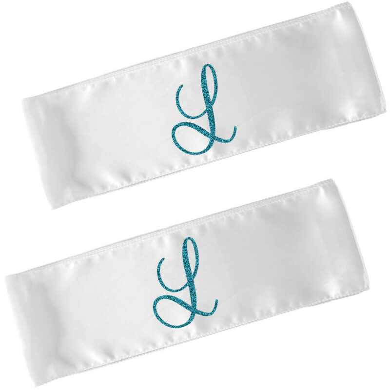 Bride and Groom Chair Sashes with Initial (Set)
