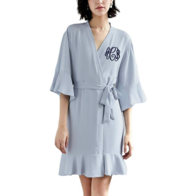 Monogrammed Ruffle Robe