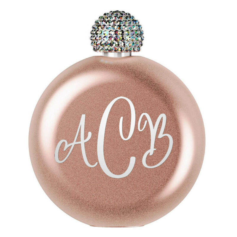 Monogrammed Glitter Flask