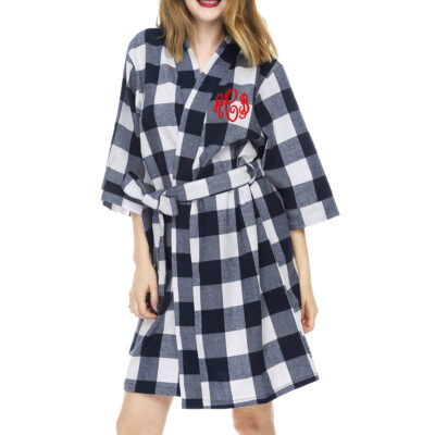 Monogrammed Flannel Robe