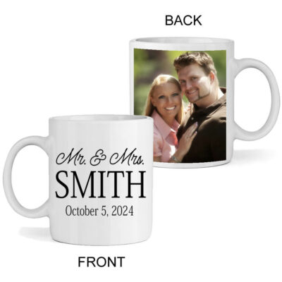 Mr. & Mrs. Wedding Photo Mug