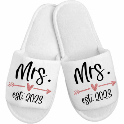 Mrs. Bride Slippers with Date