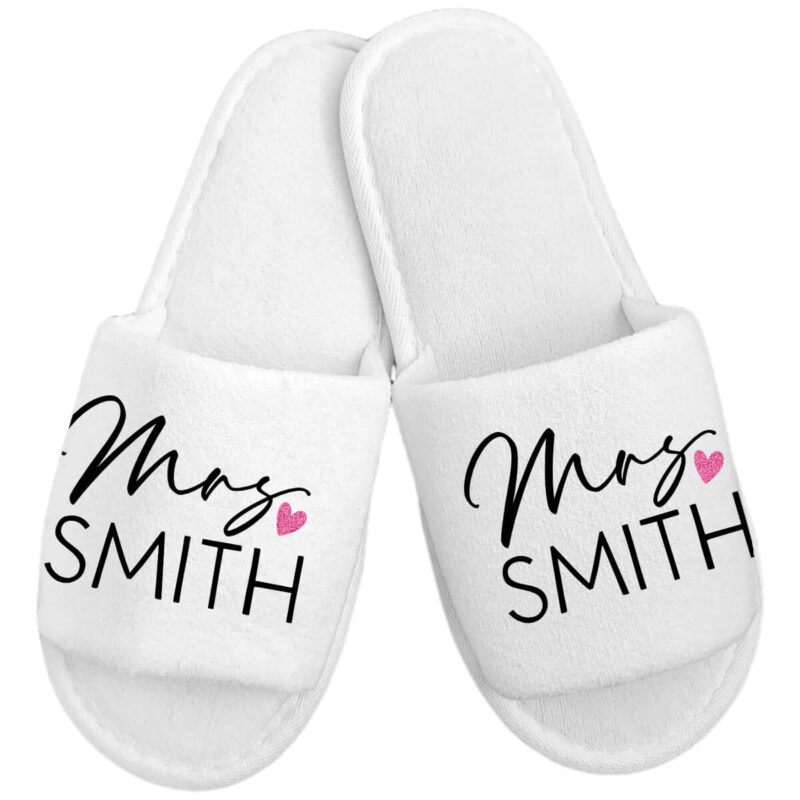 Mrs. Bride Slippers with Ring