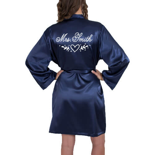 Bridal Party Satin Robe with Name - Personalized Brides