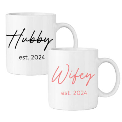 EST 2024 Husband Wife Mug Gift, Hubby Wifey Mug Wedding Gift, Unique  Wedding Gift for Couple, 2024 Engagement Mug Gift for Couples (Wifey  Hubby)-29