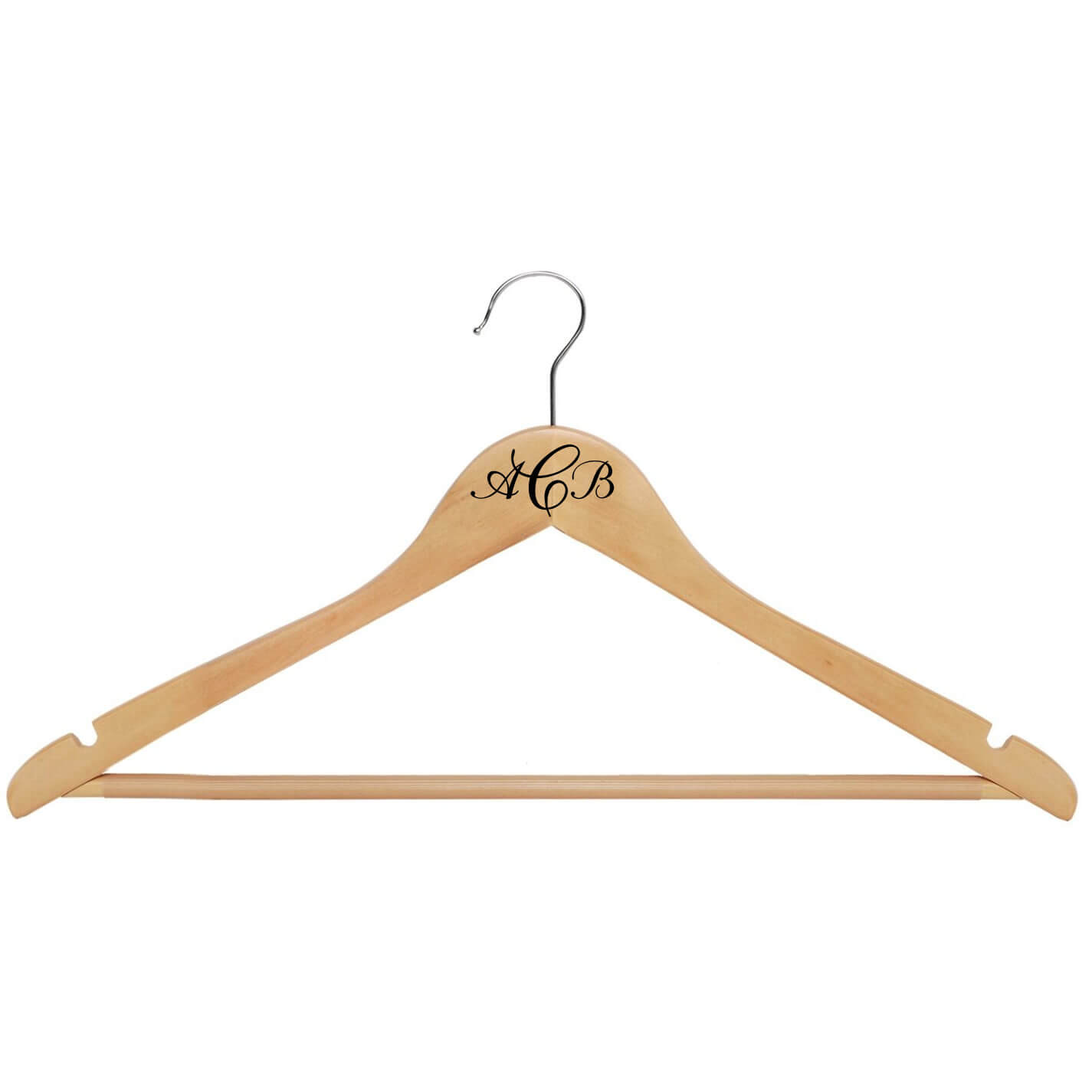 Wedding Party Gift Monogrammed Personalize Maple Wooden Dress Hanger for Bride 