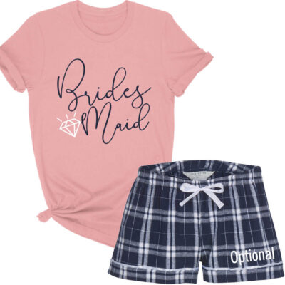 Bridesmaid Pajama Set with Diamond