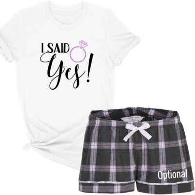 "I Said Yes!" Pajama Set with Optional Name