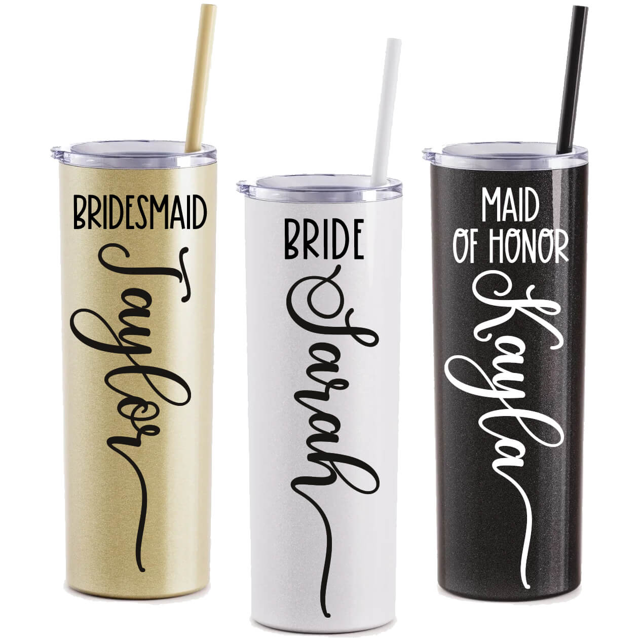 Personalized Tumbler with Name & Heart - Personalized Brides