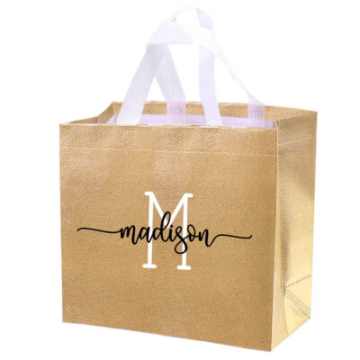 Bridal Party Gift Bag with Name & Initial