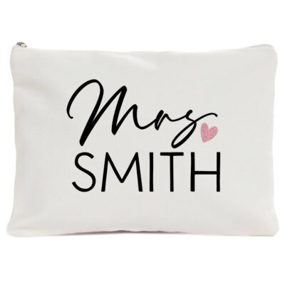 Personalized Mrs Makeup Pouch