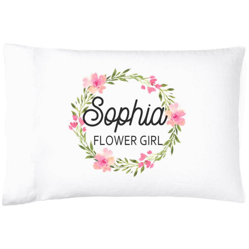 Flower Girl Pillowcase with Name