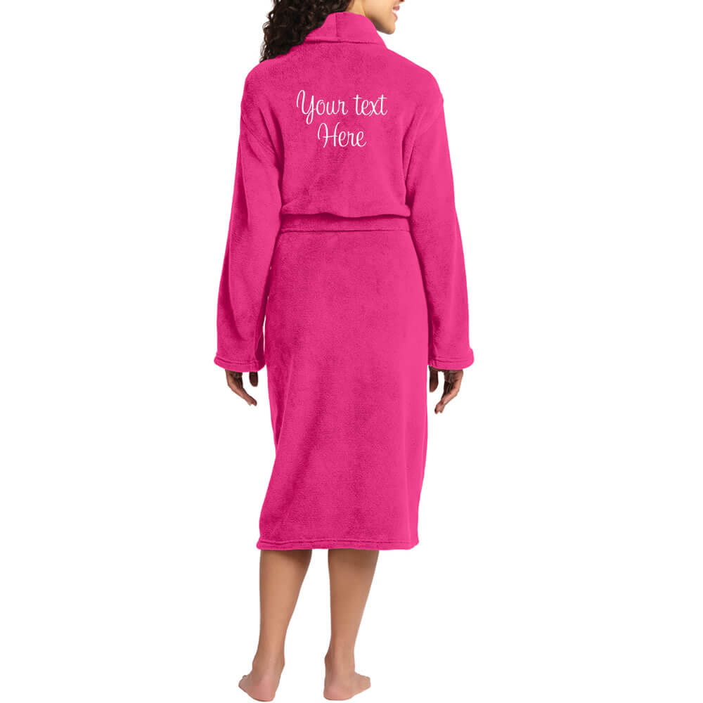 Pink Plush Robe, Luxury Personalized Bathrobe, Women's Long Embroidered  Custom Bathrobe, Christmas Gift for Her