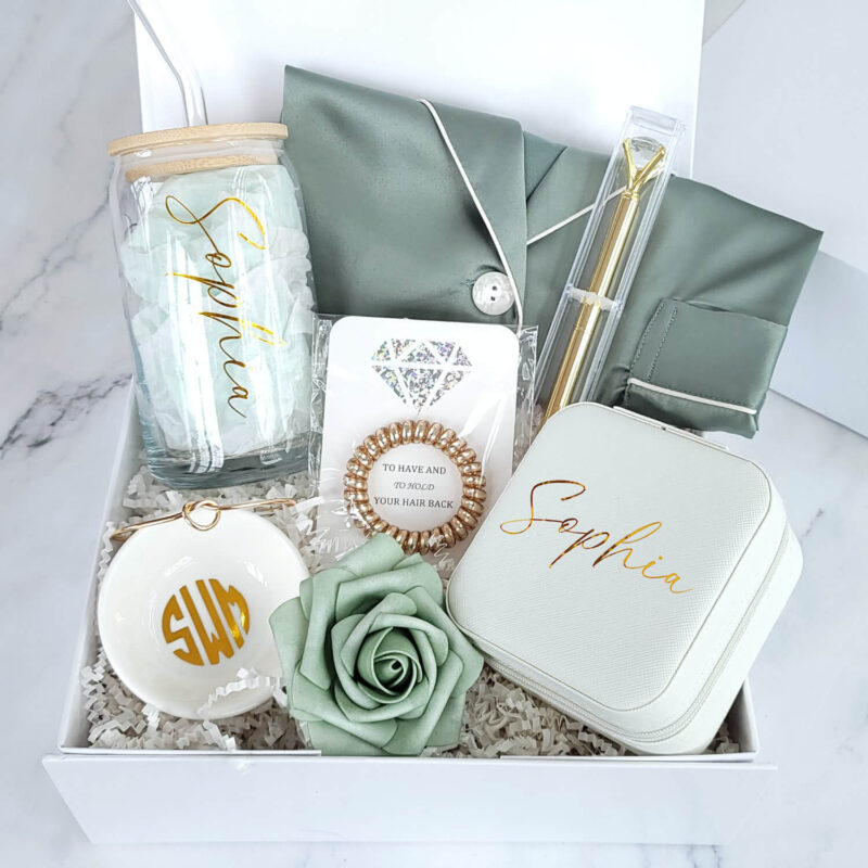 Platinum Bridesmaid Proposal Gift Box with Pajamas - Lifestyle