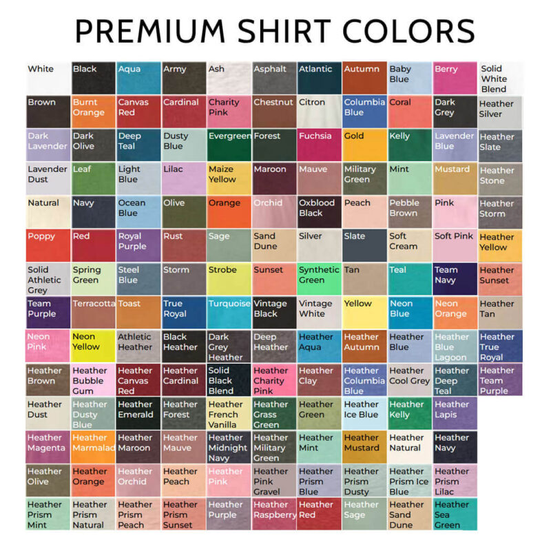 Premium T-shirt Colors